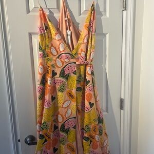 Anthropologie Multicolor Tropical Print Dress